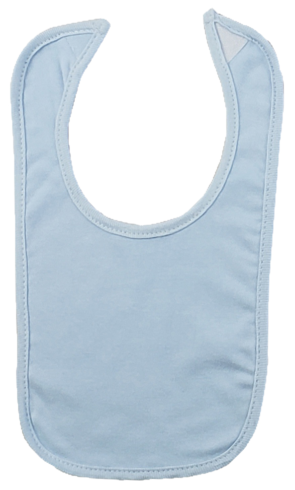 White Interlock Bib Blue Binding