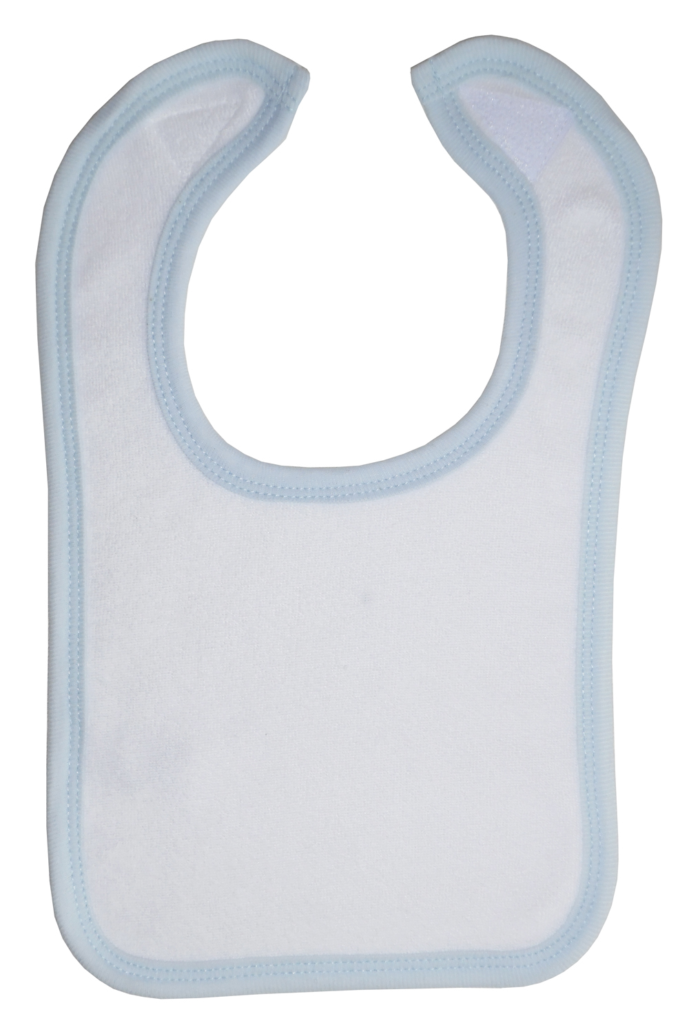 WHITE BIB WITH BLUE TRIM