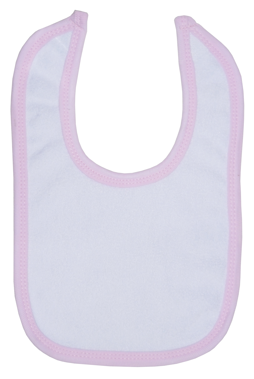 WHITE BIB WITH PINK TRIM
