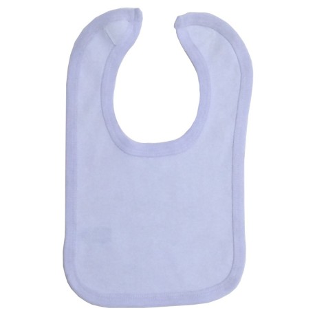 1-Ply Interlock White with White Trim Infant Bib - 1020