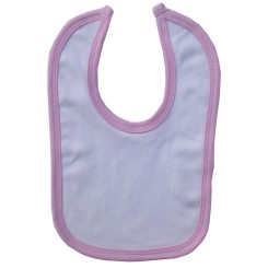 2-Ply Interlock White with Pink Trim Infant Bib - 1023P