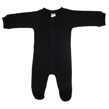 Interlock Black Closed-Toe Sleep & Play Long Johns - 515D Interlock Black Closed-Toe Sleep & Play Long Johns - 515D
