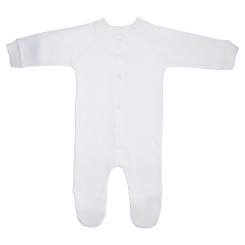 Interlock White Closed-Toe Sleep & Play Long Johns - 515W