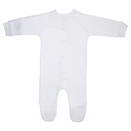 Interlock White Closed-Toe Sleep & Play Long Johns - 515D