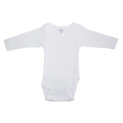 Rib Knit White Long Sleeve Onezie - 009B