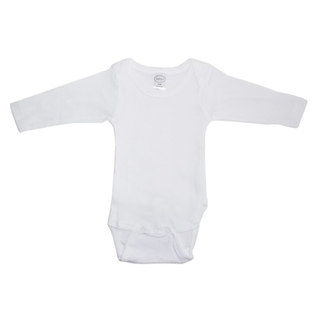 Rib Knit White Long Sleeve Onezie