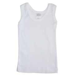 Rib Knit White Sleeveless Tank Top Shirt