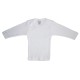 Rib Knit White Long Sleeve Lap T-Shirt - 050B