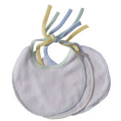 2-Ply Terry Pastel Trim Drool Bib 3-Pack - 1021