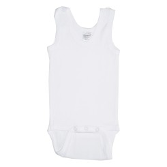 Rib Knit White Sleeveless Tank Top Onezie