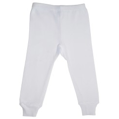 Rib Knit White Long Pants
