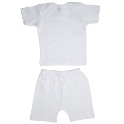 Interlock White Short Sleeve Lap T-Shirt & Shorts Set