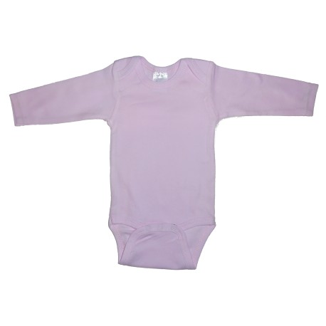 Rib Knit Pink Long Sleeve Onezie - 101B Rib Knit Pink Long Sleeve Onezie - 101B