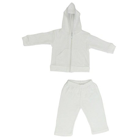 White Interlock Sweat Pants and Hoodie Set White Interlock Sweat Pants and Hoodie Set