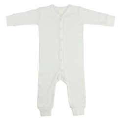 Interlock White Union Suit Long Johns