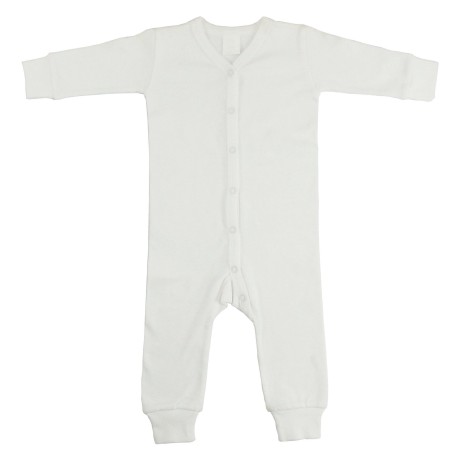 Interlock White Union Suit Long Johns