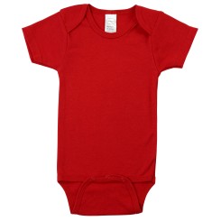 Red Interlock Short Sleeve Bodysuit Onezies