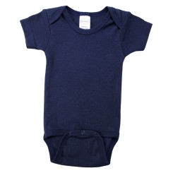 Navy Interlock Short Sleeve Bodysuit Onezies