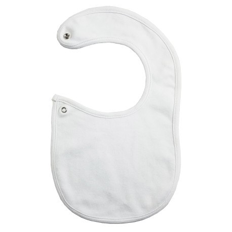 2-Ply Interlock White Bib with snap