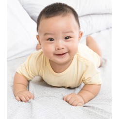 Rib Knit Yellow Long Sleeve Lap T-Shirt - 053B