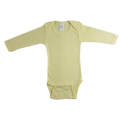 Rib Knit Yellow Long Sleeve Onezie - 102B Rib Knit Yellow Long Sleeve Onezie - 102B