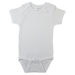 White Interlock Short Sleeve Onezie - 0010B