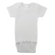 Rib Knit White Short Sleeve Onezie - 001B