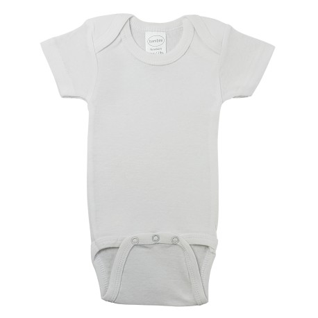 Rib Knit White Short Sleeve Onezie