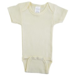 Rib Knit Yellow Short Sleeve Onezie - 004B