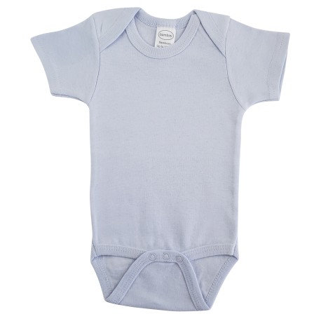 Interlock Blue Short Sleeve Onezie - 0020B Interlock Blue Short Sleeve Onezie - 0020B