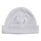 2-Ply Rib Knit White Beanie Cap - 031MP