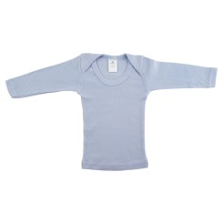 Rib Knit Blue Long Sleeve Lap T-Shirt - 051B