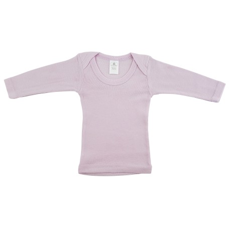 Rib Knit Pink Long Sleeve Lap T-Shirt - 052B Rib Knit Pink Long Sleeve Lap T-Shirt - 052B
