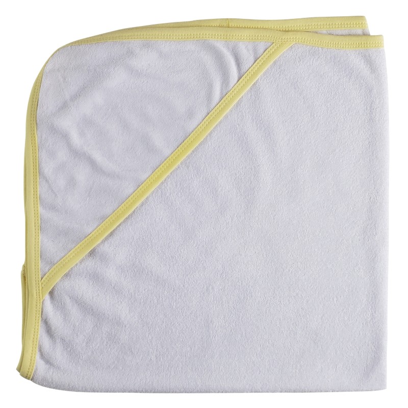 Cotton Terry Solid White Hooded Bath Towel