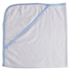 Cotton Terry Blue Trim Hooded Bath Towel - 021B B