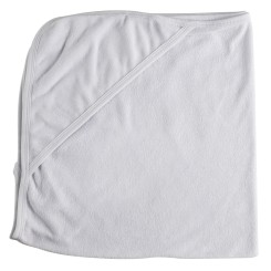 Cotton Terry White Trim Hooded Bath Towel - 021B W