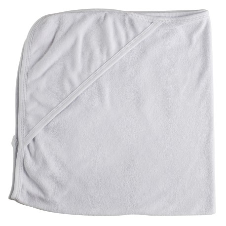 Cotton Terry Blue Trim Hooded Bath Towel - 021B W