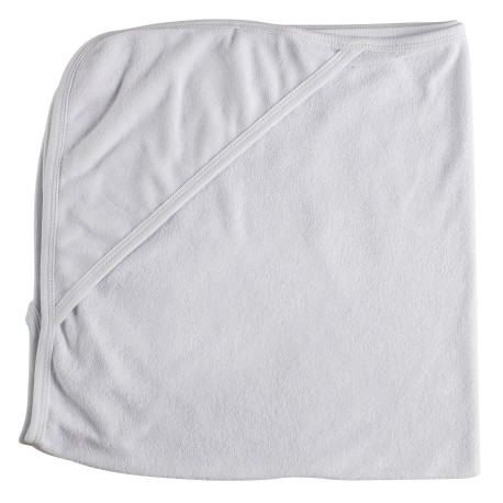 Cotton Terry White Trim Hooded Bath Towel - 021B W Cotton Terry White Trim Hooded Bath Towel - 021B W
