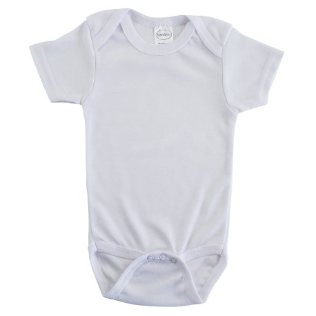 Micro Fiber White Short Sleeve Onezie - 0010MP