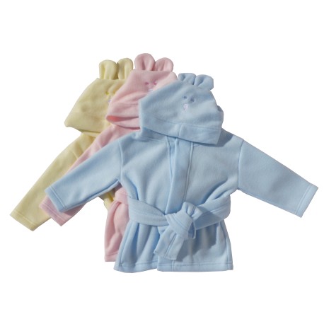 Fleece Pastel Bath Robe With Rabbit Ears Hoodie - 965 Fleece Pastel Bath Robe With Rabbit Ears Hoodie - 965