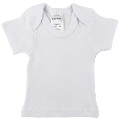 Preemie Rib Knit White Short Sleeve Lap T-Shirt