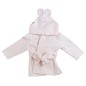 Fleece Pastel Bath Robe With Rabbit Ears Hoodie - 965 Fleece Pastel Bath Robe With Rabbit Ears Hoodie - 965